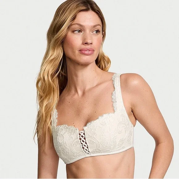 NWT VS Dream Angels Boho Floral Embroidery Lightly Lined Wireless Bra Top